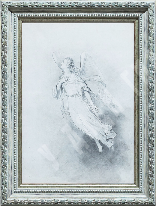 Пукирев В. В. (1832–1890). Ангел. Эскиз. Бумага, графитный карандаш. Российская Империя. XIX в.