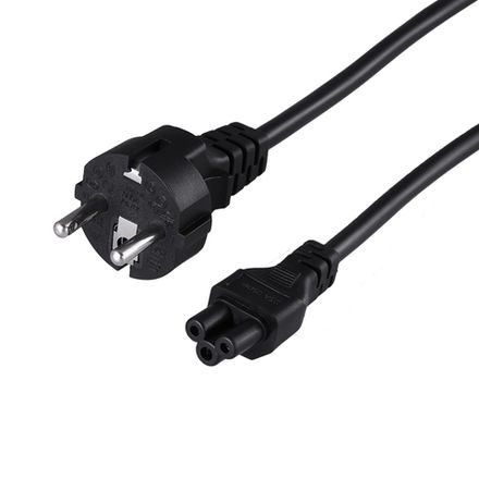 Шнур сетевой, вилка СЕЕ 7/7(Schuko) - разъем IEC 320 C5, кабель 3x0,75мм², 1,8м, для питания ноутбук