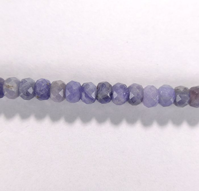 Бусина из танзанита, фигурная, 4x6 мм (рондель, граненая)