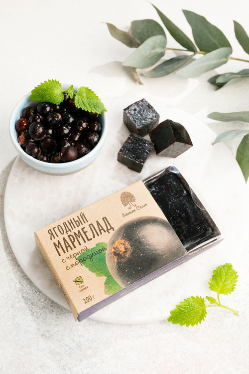 Мармелад ягодный с Черной смородиной / брикет / 200 г / ТМ Сибирский кедр