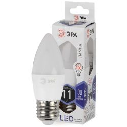 Лампа светодиодная ЭРА STD LED B35-11W-860-E27 11Вт свеча холодный дневной свет Е27 | Лампы cветодиодные Свеча (B/C)