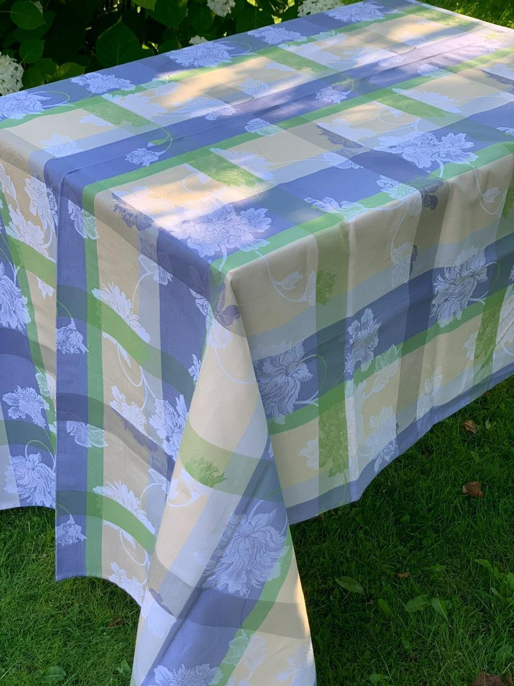 Скатерть 150x180 и 6 салфеток EmilioGatti Floris голубые