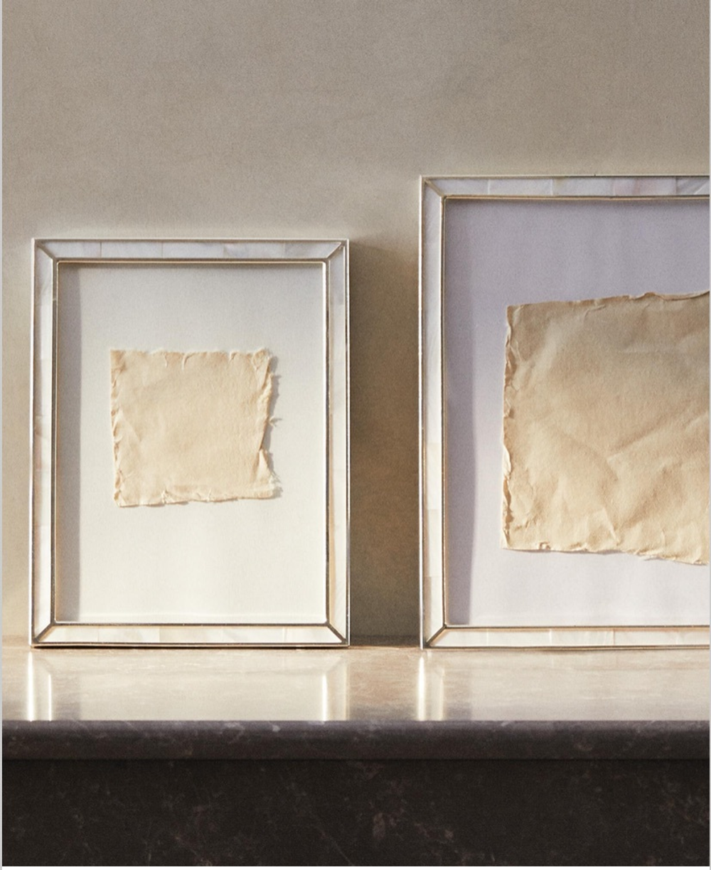 ZARA HOME ТОНКАЯ ПЕРЛАМУТРОВАЯ РАМКА ДЛЯ ФОТОГРАФИИ