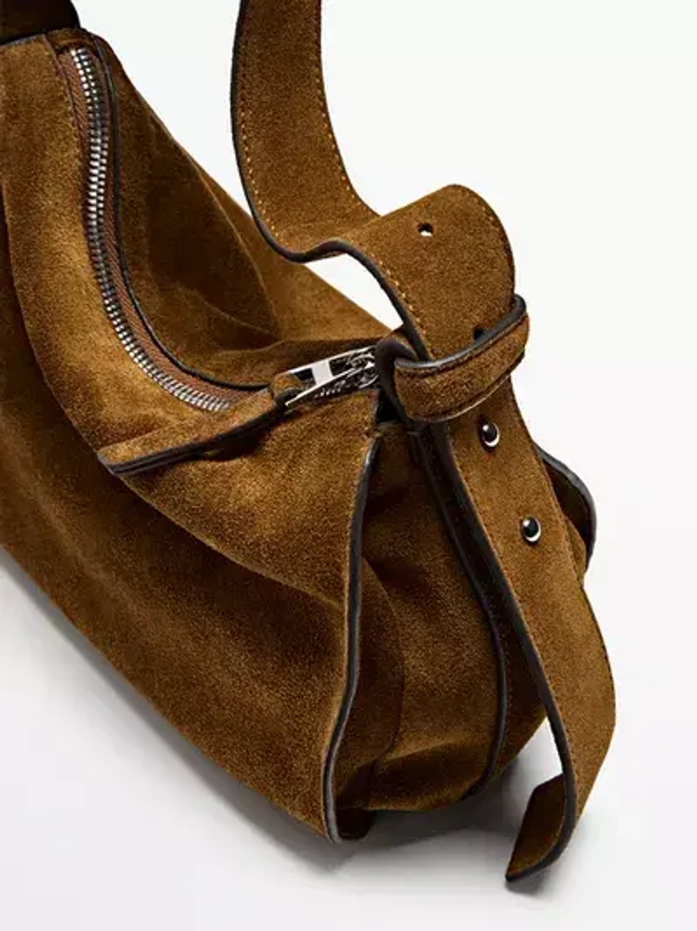 Massimo Dutti Маленькая сумка из замши, золотой