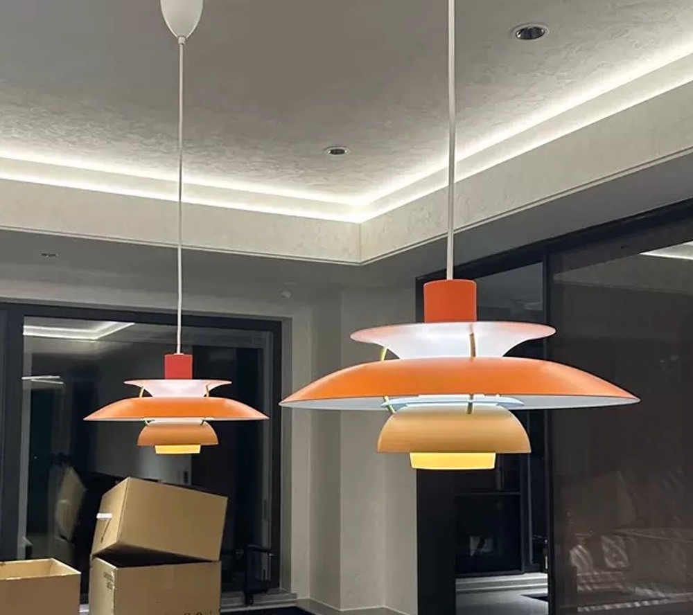 Pendant design lamp PH 5 by Louis Poulsen (orange )