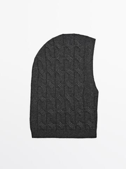 Massimo Dutti Плетеная балаклава, серый