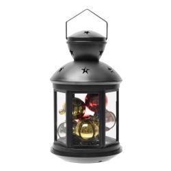 ULD-L1220-010-DTB-RGB BLACK Фонарь со светодиодной гирляндой внутри. на батарейке в комплект не входит. 10 светодиодов. RGB свет. Режим мигания. Черный корпус. 12x20 см. TM Uniel.