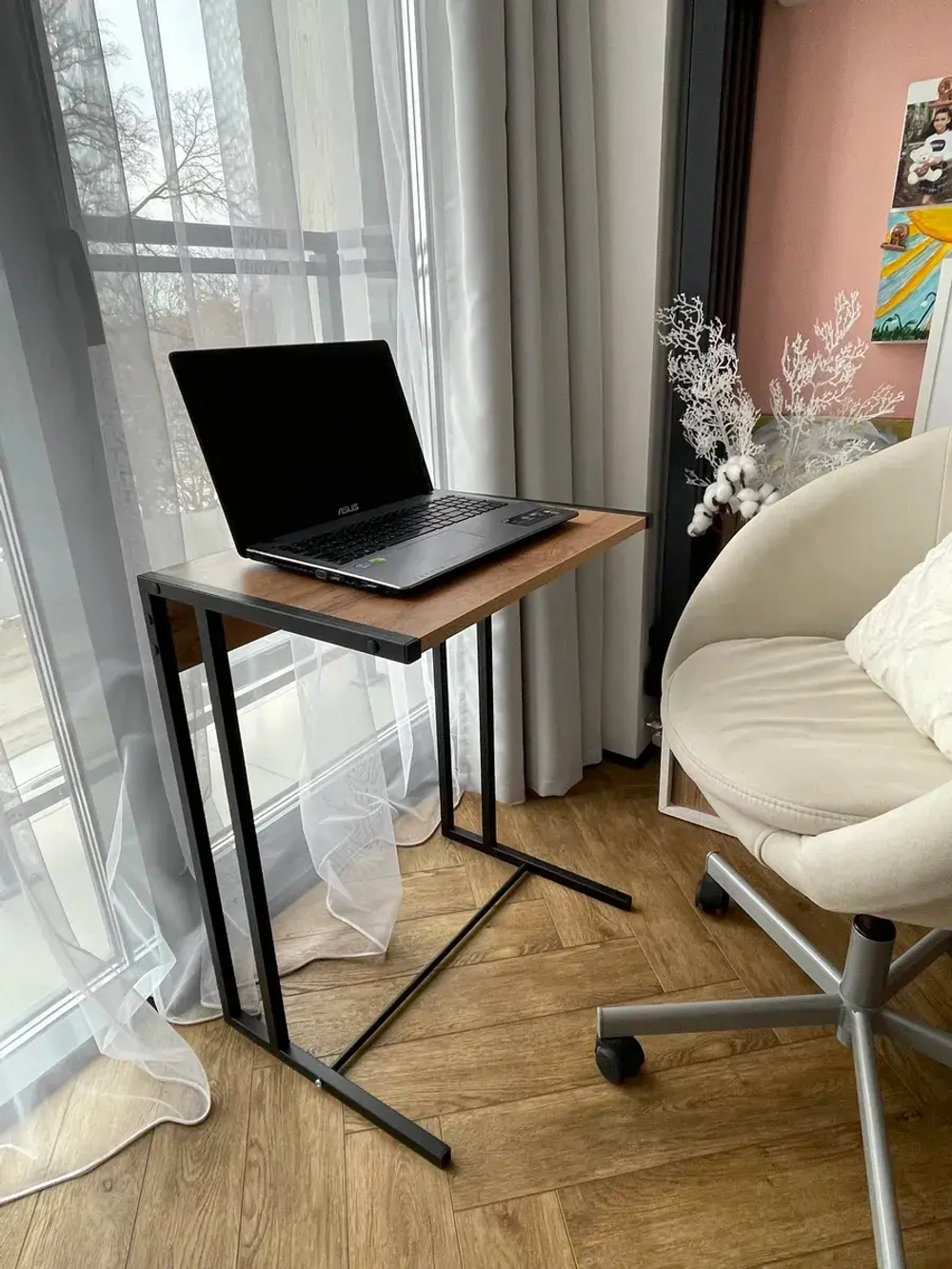 Журнальный столик лофт приставной к дивану
