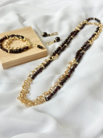 Нить-трансформер из граната, фурнитура золото