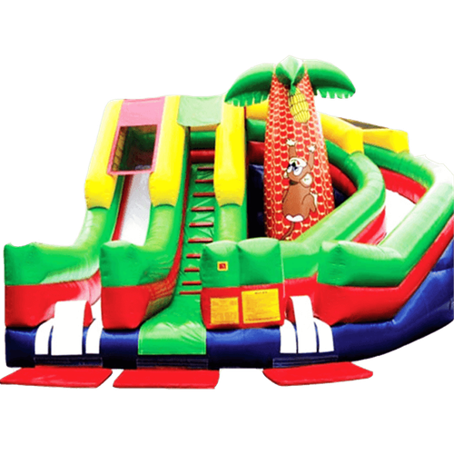 Детский надувной батут-горка "Обезьянка"