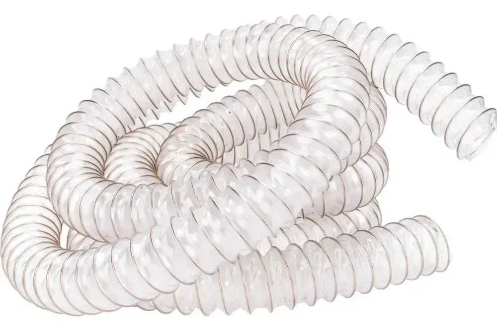 Texonic PVC 100мм 5м. Воздуховод ПВХ, армированный омедненной стальной спиралью для аспирации и стружкоотсоса