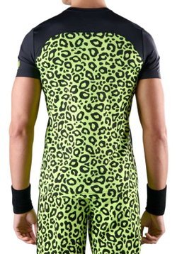 Мужская теннисная футболка Hydrogen Panther Tech T-Shirt - black/yellow fluo