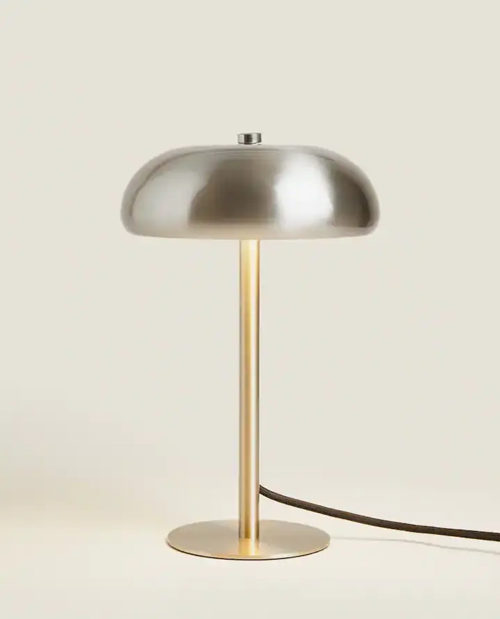 ZARA HOME МАЛЕНЬКАЯ МОНОХРОМНАЯ НАСТОЛЬНАЯ ЛАМПА, СЕРЕБРО