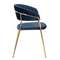 Стул Turin синий с золотыми ножками
