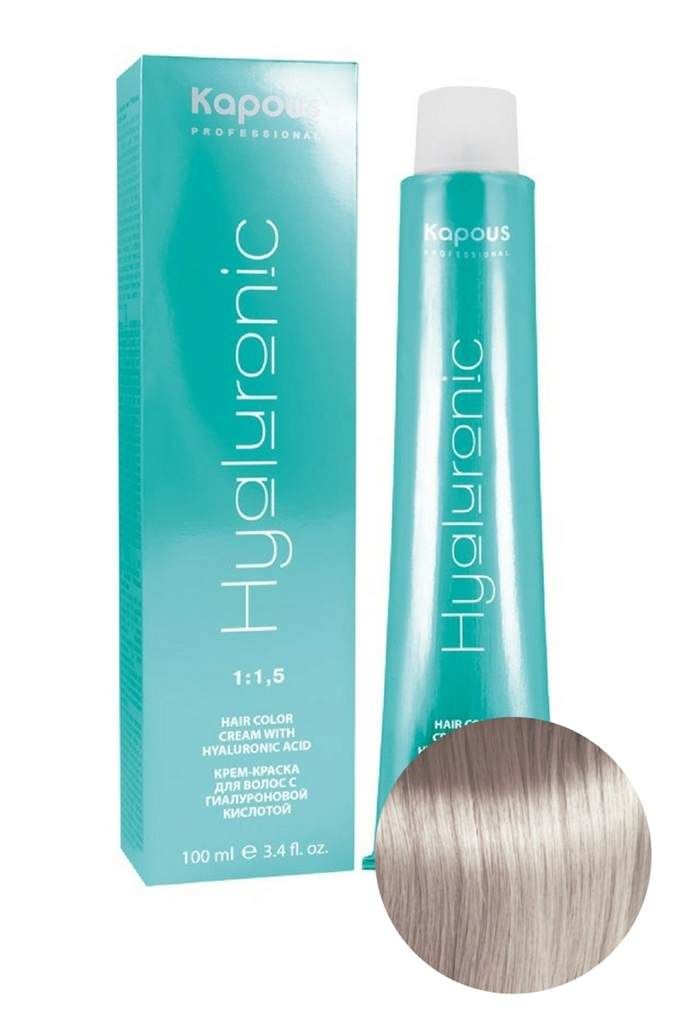 HY 10.23 Платинов блондин перламутр Крем-краска с Гиалуроновой кислотой 100мл