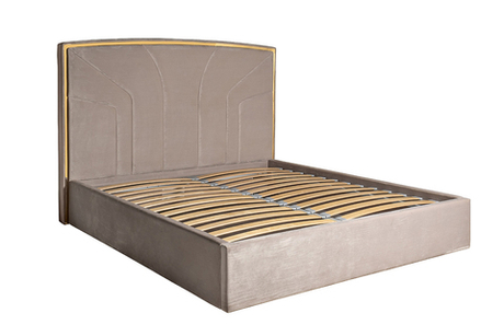 Кровать Ланси (Lancy) 180см, велюр серый 200x220x146см Garda Decor