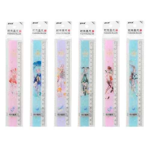 Линейка Basir пластиковая, серия "Аниме", с рисунком на корпусе, 20 см