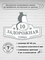 Адресная табличка с кошками, 60х45 см.