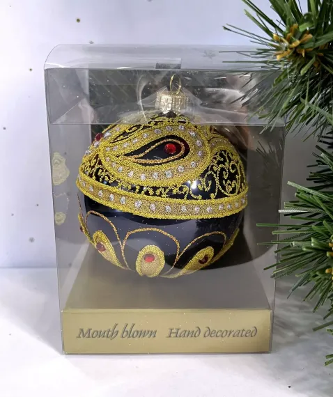 Стеклянный шар Кружево Востока, 1 шт., черный, Irena CO (91715)