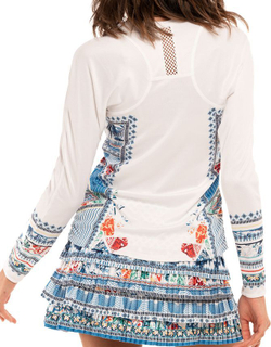 Женская теннисная футболка (dł. Рукава) Lucky in Love Playing In параdise L/S - Бирюзовый