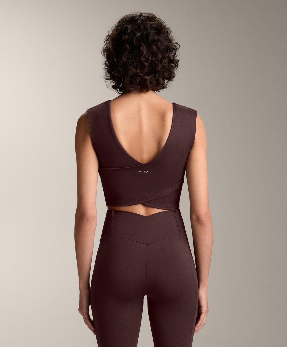 Oysho Топ Comfortlux, шоколадно-коричневый