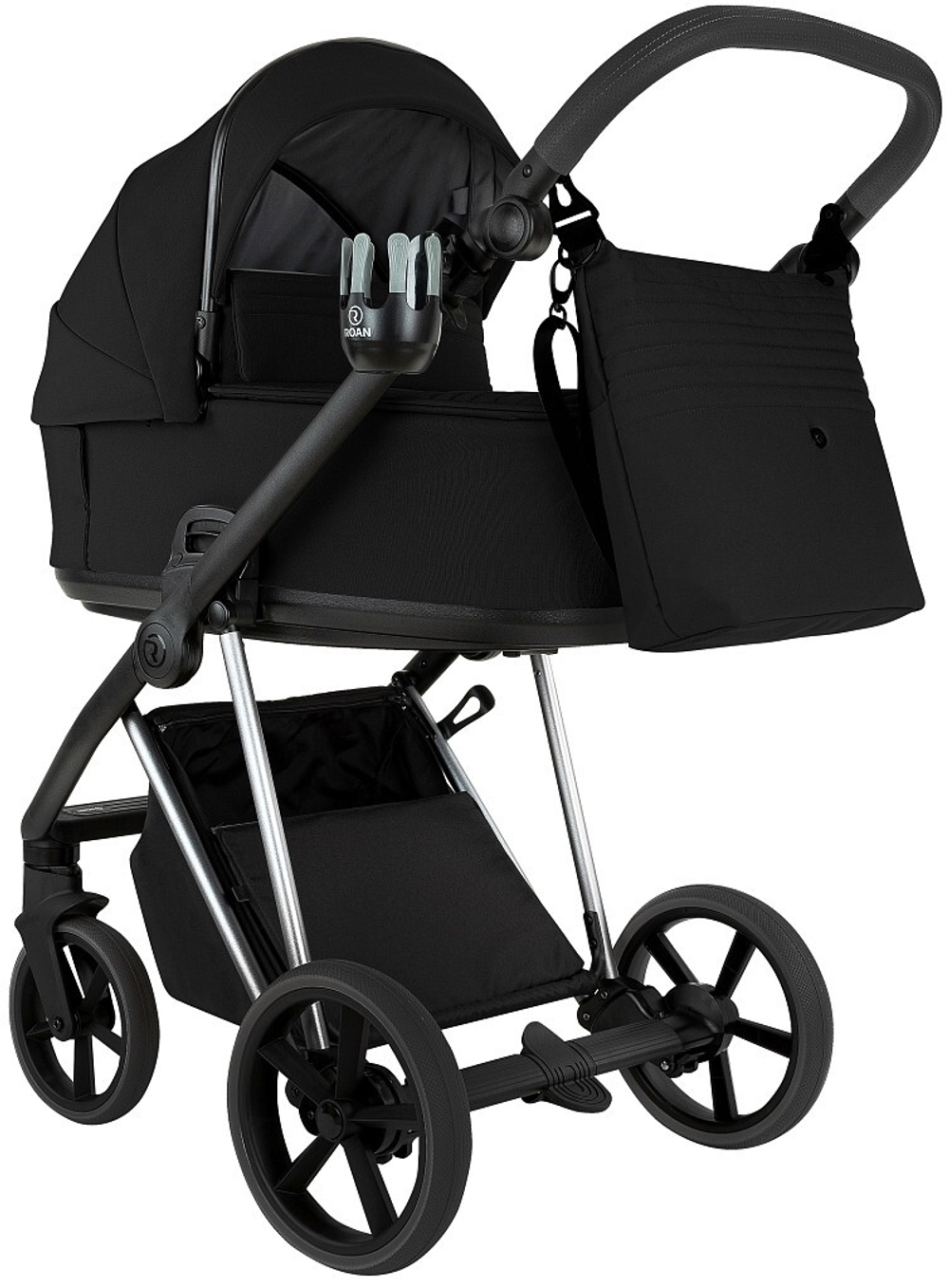 Детская коляска Roan Sol Vintage Luxury 2.0 2 в 1 VIN 05/CB Caviar Black/Nickel/руч.Black