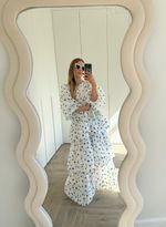 КОСТЮМ С ЮБКОЙ В ГОРОШЕК БЕЛЫЙ|ЧЕРНЫЙ