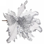 Украшение новогоднее «Пуансеттия-Нежность» 23 см, Серебро