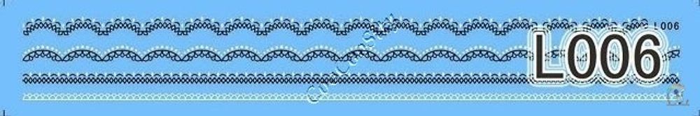 Слайдер-дизайн для ногтей на кружево L006
