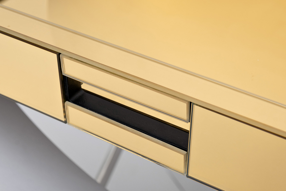 KFG135 Стол сервировочный зеркальный золото, н/ж сталь хром 80*55*67см
