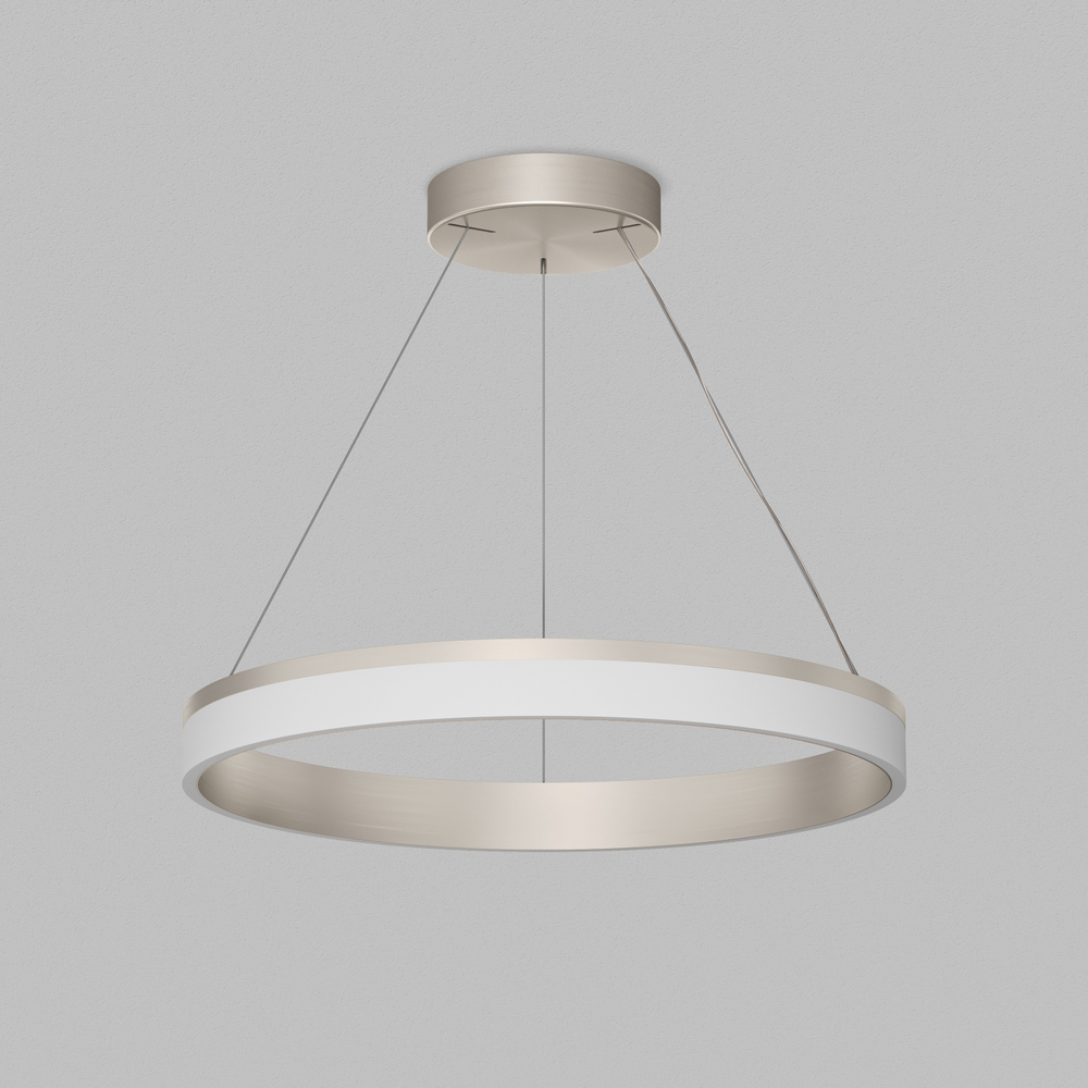 Подвесной светильник RING, ?600 мм, LED, 38Вт, 3000К, алюминий+акрил, сатин. никель