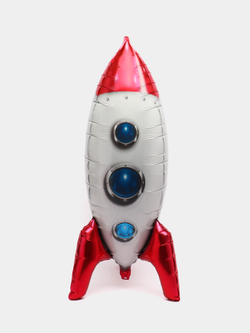 Шар (32""/81 см) Фигура, 3D Ракета, Красный, 1 шт. 7п. А077 Д197