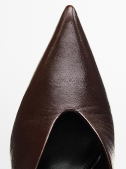 Massimo Dutti Туфли на высоком каблуке с открытой пяткой, бургунди