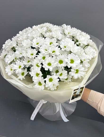 Букет белых хризантем (13 веток)