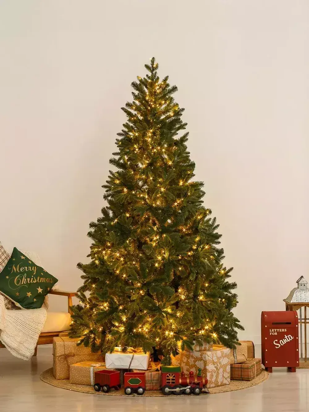 Елка с гирляндой «Барокко» (Литая+пвх) 210 см / 2,1 м