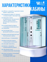 Душевая кабина WeltWasser без силикона (120х90) прозрачное стекло, поддон низкий, крыша, гидромассаж, левосторонняя