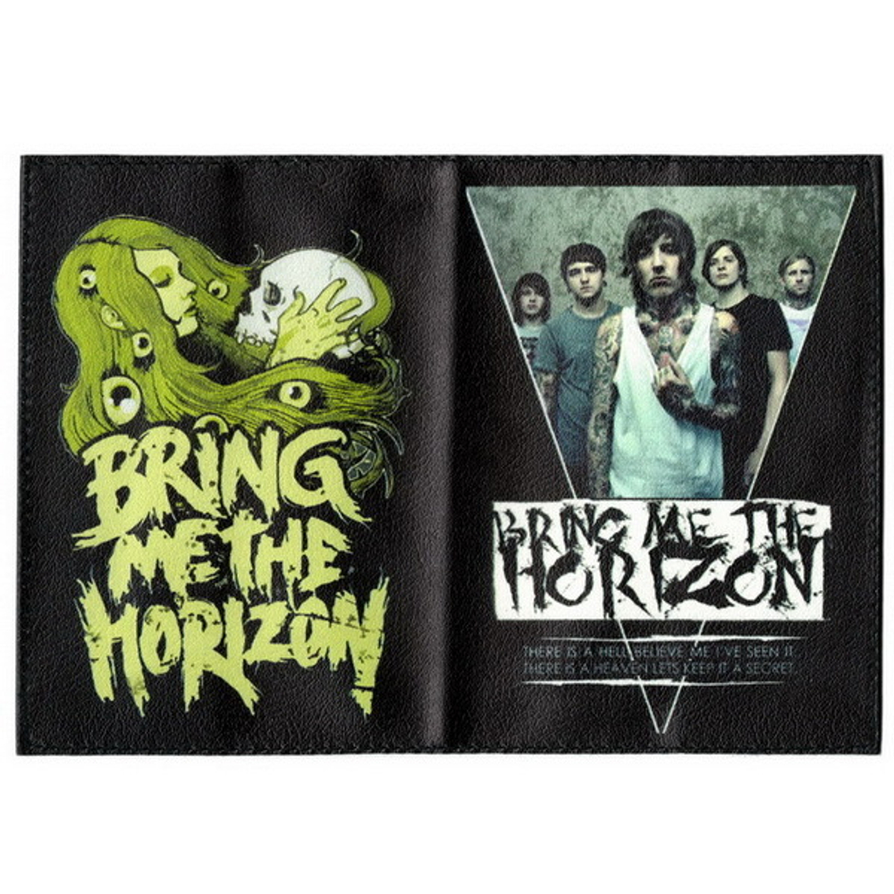 Обложка для паспорта Bring Me the Horizon ( группа / девушка с черепом )