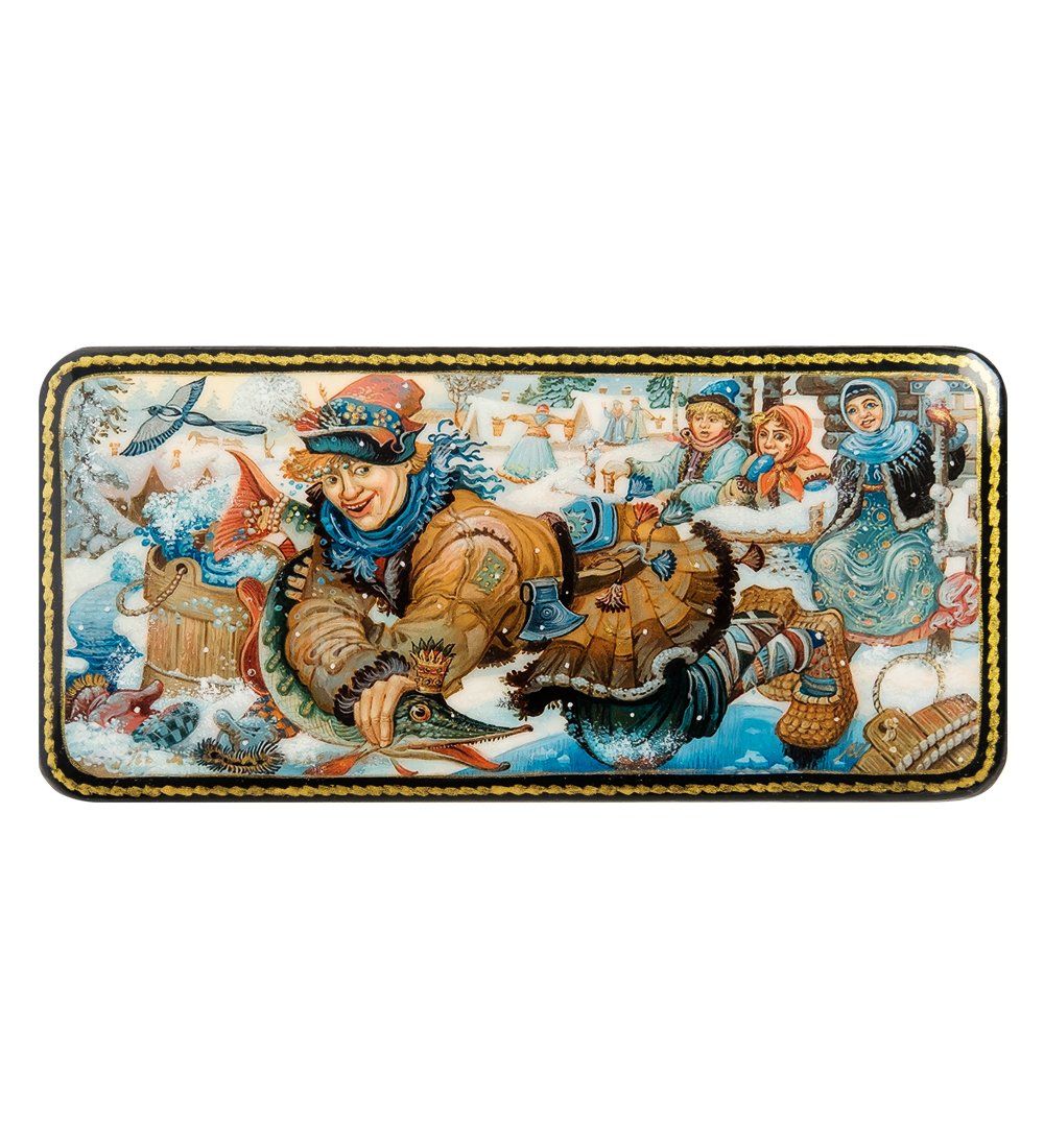 ШК-19/ 2-A Шкатулка в технике декупаж «По щучьему веленью» (14х6,5х4)