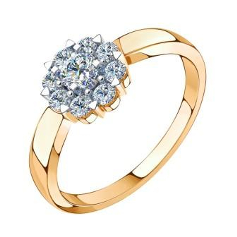 Кольцо из золота с фианитами