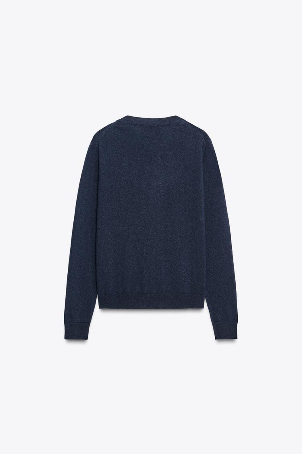 ZARA ДЖЕМПЕР ИЗ 100% КАШЕМИРА С ДЛИННЫМИ РУКАВАМИ, ЧЕРНИЛЬНО-СИНИЙ