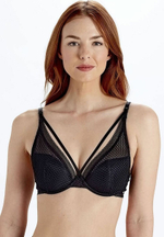 Бюстгальтер с сетчатым поясом и стрепами (Размер: 32C) (Цвет: черный)