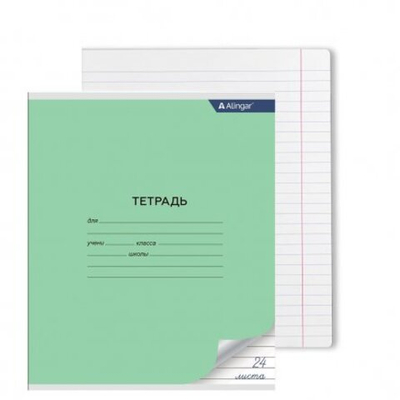 Тетрадь 24л., линия, Alingar, зеленый