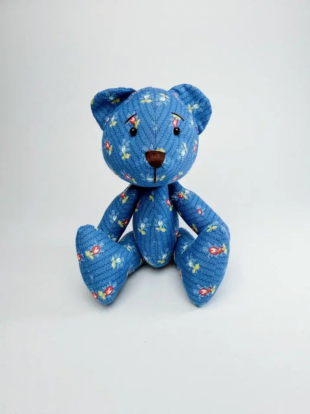 Мишка маленький Синий с красным кантом