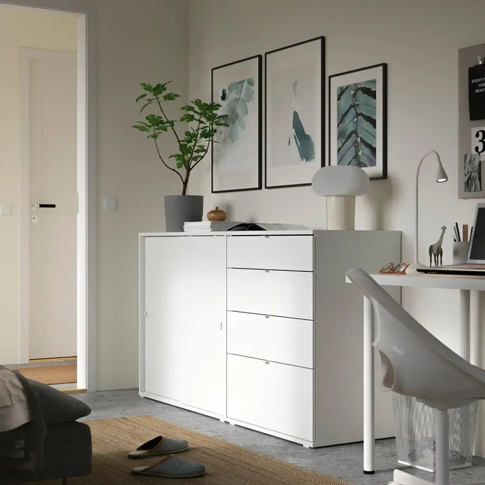 Книжный шкаф - VIHALS IKEA/ ВИХАЛС ИКЕА,   165х90 см, белый