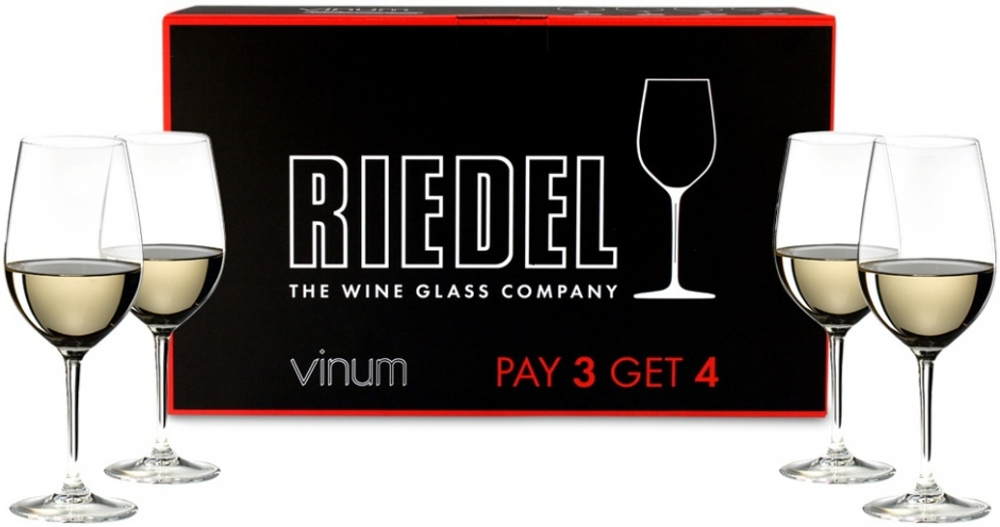 Набор бокалов для белого вина 4шт Riedel Pay 3 Get 4 Riesling Grand Cru Австрия упаковка