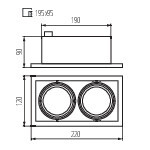 Cветильник встраиваемый точечный KANLUX MERIL DLP-250-W