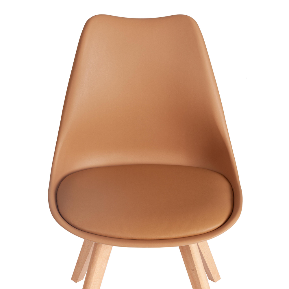 Стул TULIP (mod. 73-1) дерево/пластик/экокожа, 47,5x55x80 см, Бежевый (Latte)  (Комплект из 4 шт.)