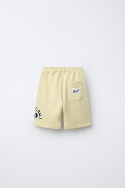 ZARA ШОРТЫ-ДЖОГГЕРЫ С НАДПИСЬЮ, ЖЕЛТЫЙ