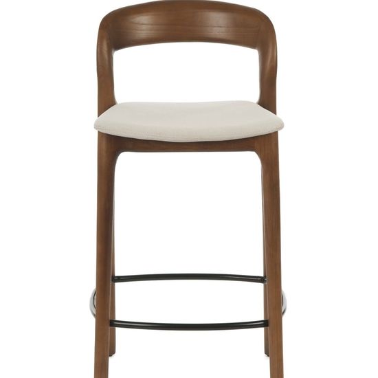 Полубарный стул Canada деревянный сиденье бежевая ткань