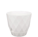 Горшок для цветов пластиковый 1,3л d-14,5см «Laurel» с поддоном белый